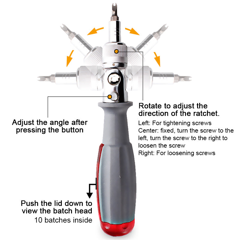Skorter | 10 In 1 Ratchet Multitool Screwdriver Set