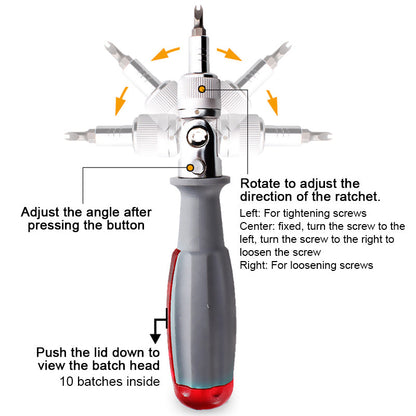 Skorter | 10 In 1 Ratchet Multitool Screwdriver Set