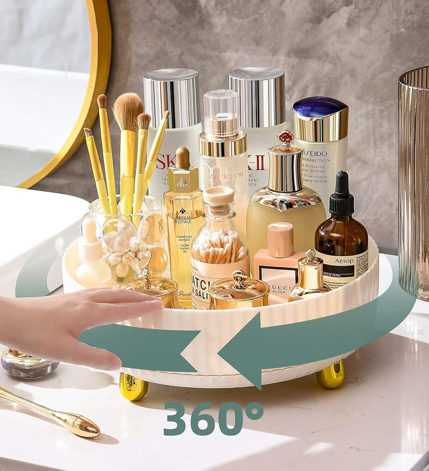 (US Only) Light Luxury Cosmetic Turnable Storage Display Rack