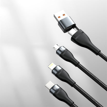 Skorter | 2-to-3 Fast Charging Cable (1.2m), with Double Input and Triple Output, 100W Power, Compatible with PD 20W/QC 18W