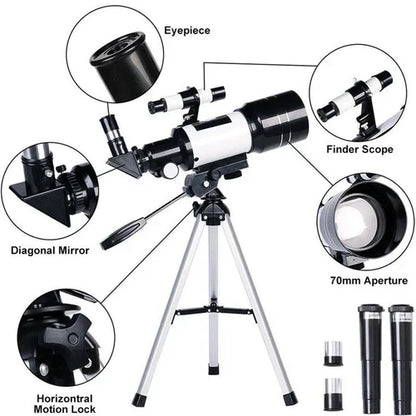 Skorter | Explore the Stars with Ease - Professional Telescope with Tripod & 150x Zoom for Moon Watching