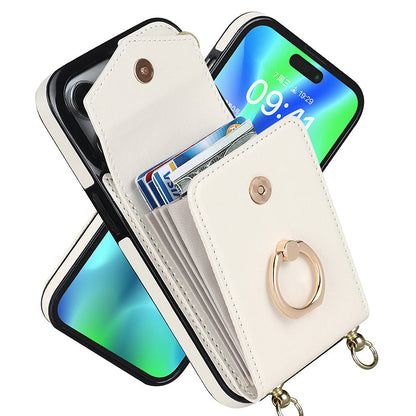 Skorter | Leather Wallet Case with Ring & Lanyard for iPhone