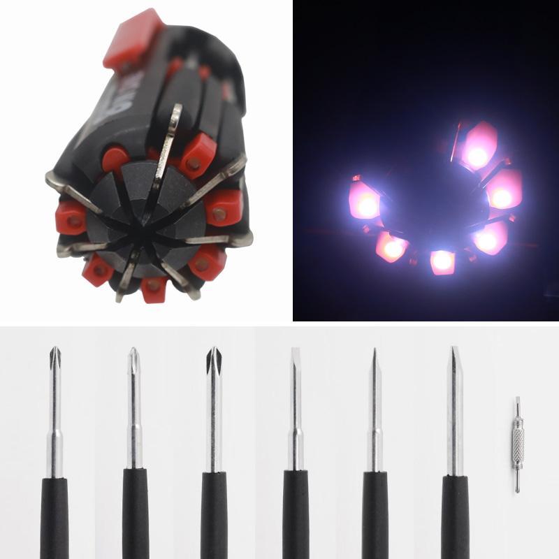 Skorter | 8 Screwdrivers in 1 Tool with Work Light and Flashlight