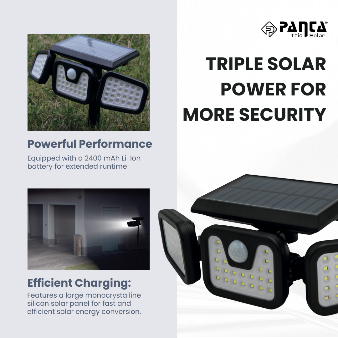 Skorter | Solar-Powered Outdoor Lights – Panta Trio with Motion Sensor for Garden & Security Lighting