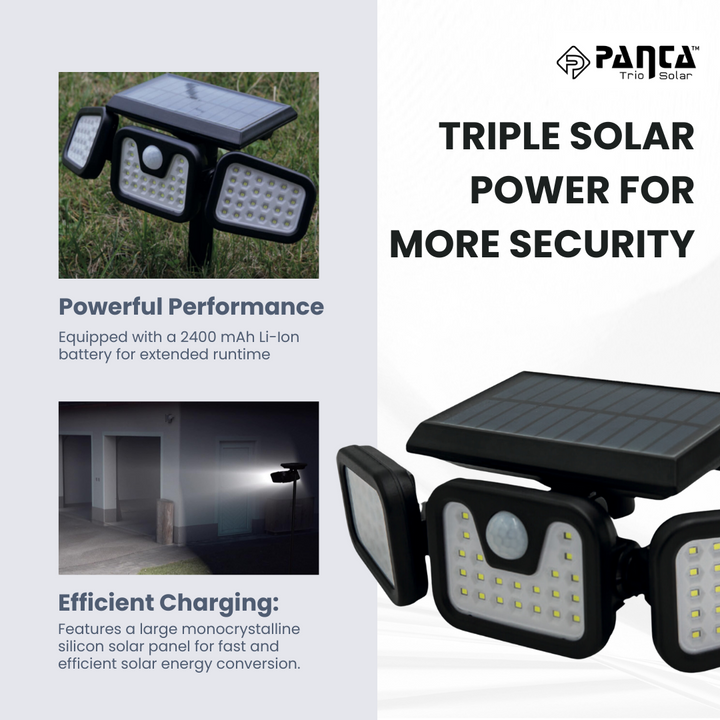 Skorter | Solar-Powered Outdoor Lights – Panta Trio with Motion Sensor for Garden & Security Lighting