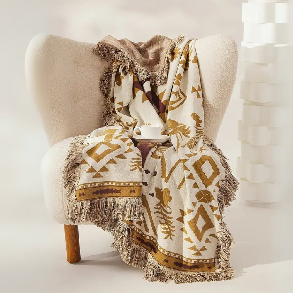 Skorter | Azura Boho Geometric Knit Blanket