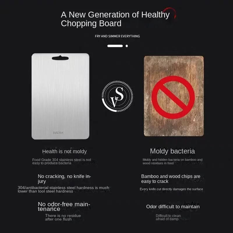 Skorter | CHEFSTEEL – Cutting board made of stainless steel, robust & easy to clean for hygienic work