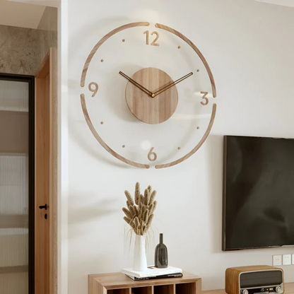 Skorter | Silent Wall Clock Wood Light – Modern Clock with Acrylic Design for Living Room