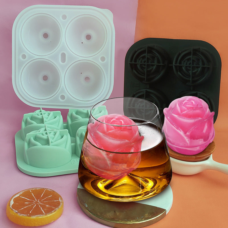 skorter | 4-Fold Large Rose Ice Cube Mold