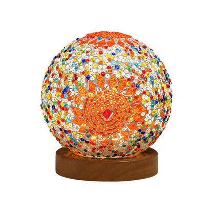 Skorter | Luminara - Spherical LED Dimmable Glass Baroque Table Lamp Mosaic 3.9"