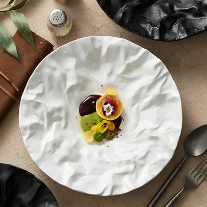 Skorter | Artisan Wrinkled Paper Ceramic Plate