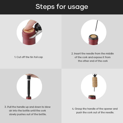 skorter | 2-In-1 Air Pressure Pump Wine Bottle Opener With Foil Cutter