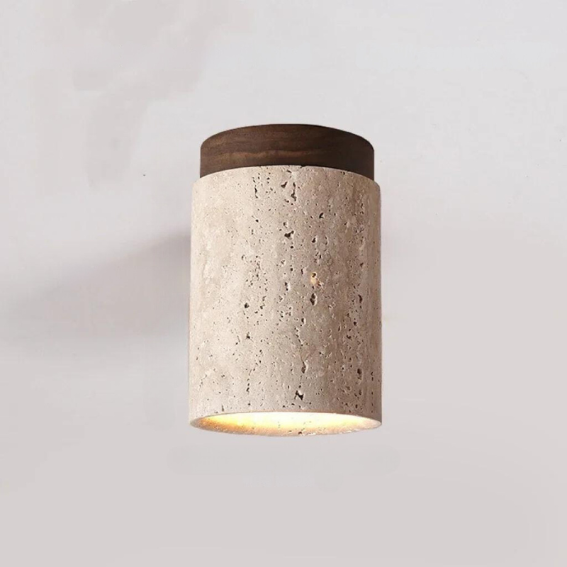 Skorter | LysSten – Built-in travertine chandelier for hallways and staircases