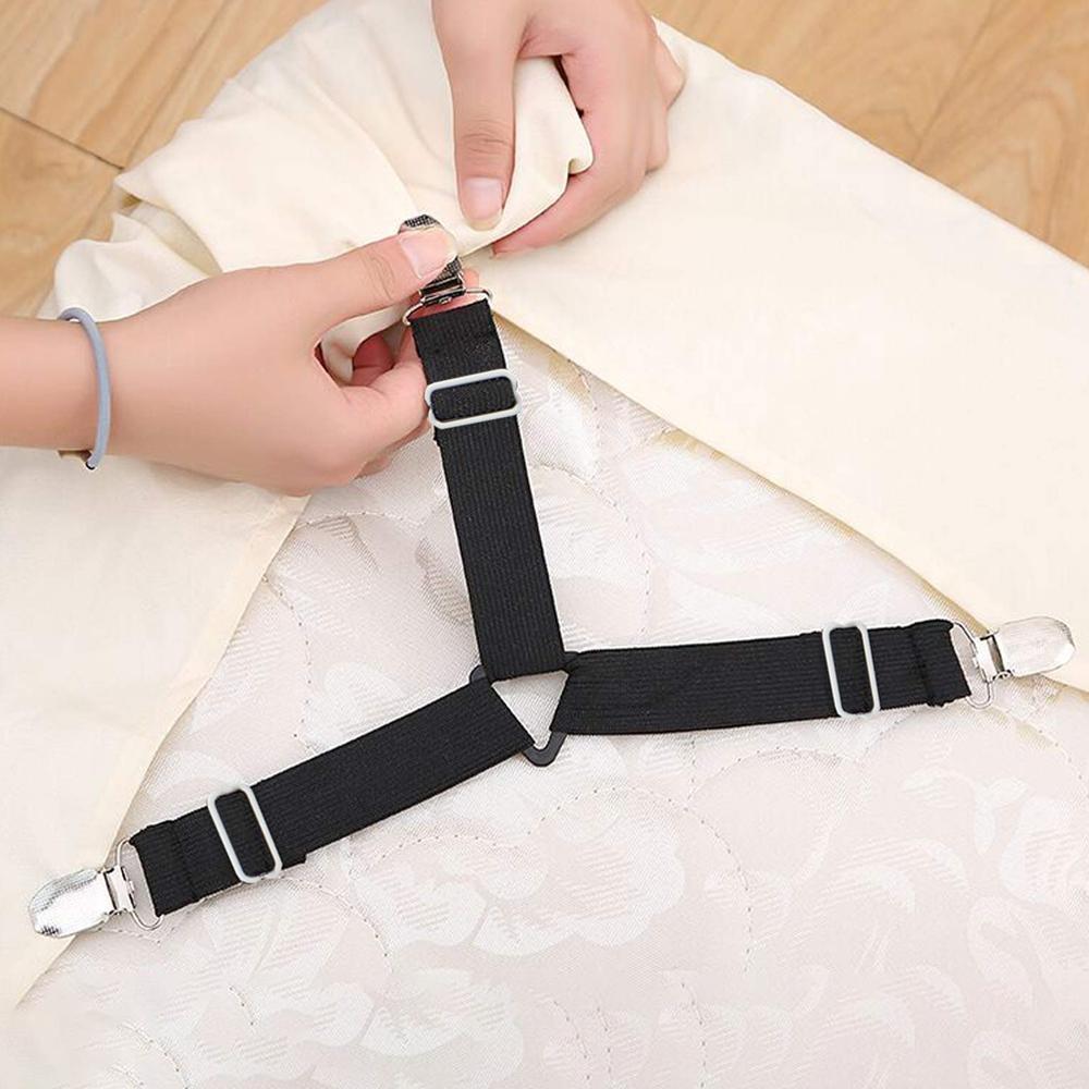 Skorter | Bed Sheet Tighter, 8-Pack Adjustable Triangular Elastic Band Straps