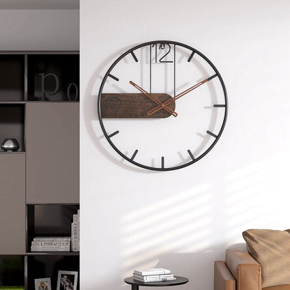 Skorter | Steel-Walnut Wall Clock | Modern Industrial Design with Walnut Wood