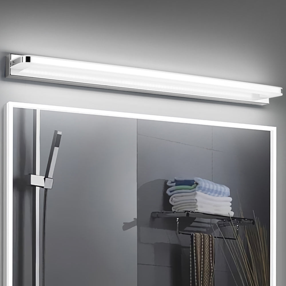 Skorter | Scandinavia Linear Mirror Wall Lamp, Chrome/Black, Bedroom