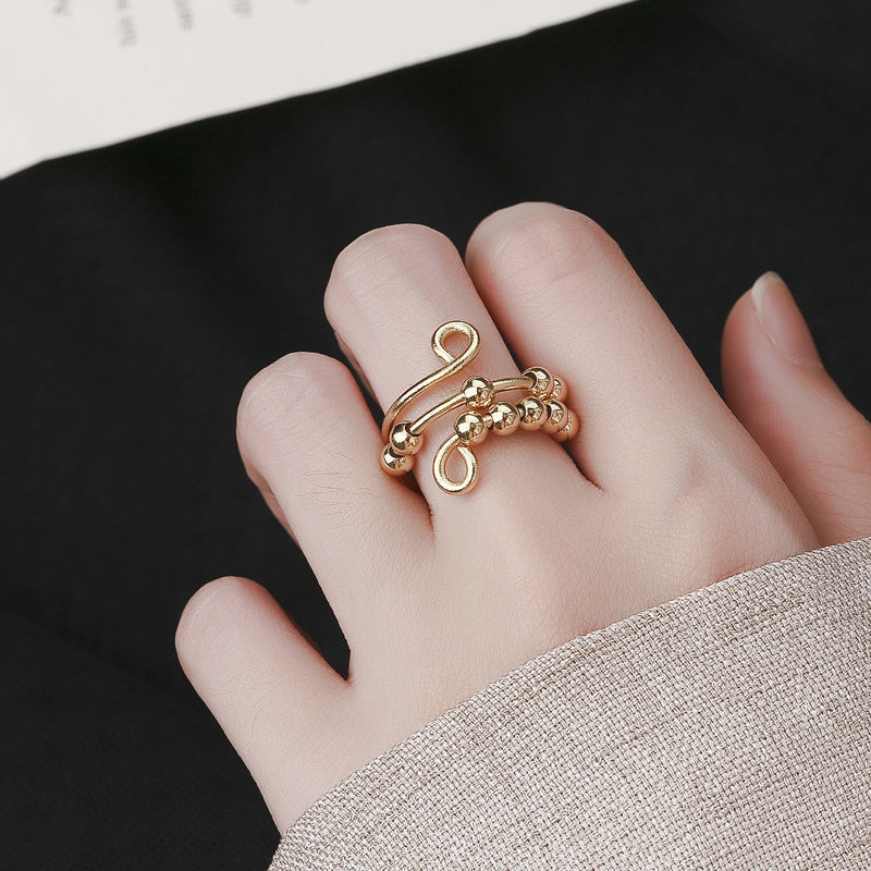 Skorter | Distribute Your Fear Circle Beads Fidget Ring