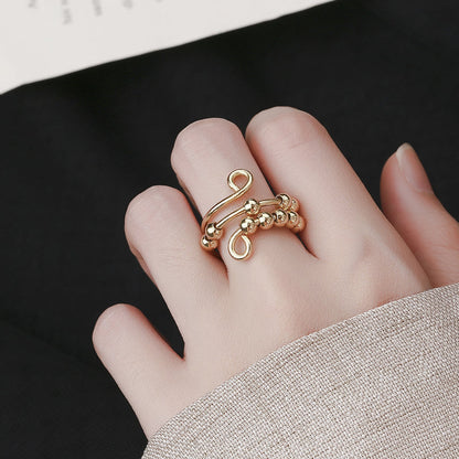 Skorter | Distribute Your Fear Circle Beads Fidget Ring