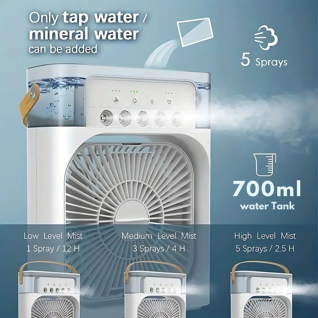 Skorter | 3-in-1 Air Cooler Humidifier | Portable, Adjustable Fan Speeds & Ideal for Bedrooms, Offices & Small Spaces
