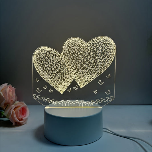 Skorter | HartenLicht - Geometric USB Table Lamp with Warm Glow for Love Theme Decoration
