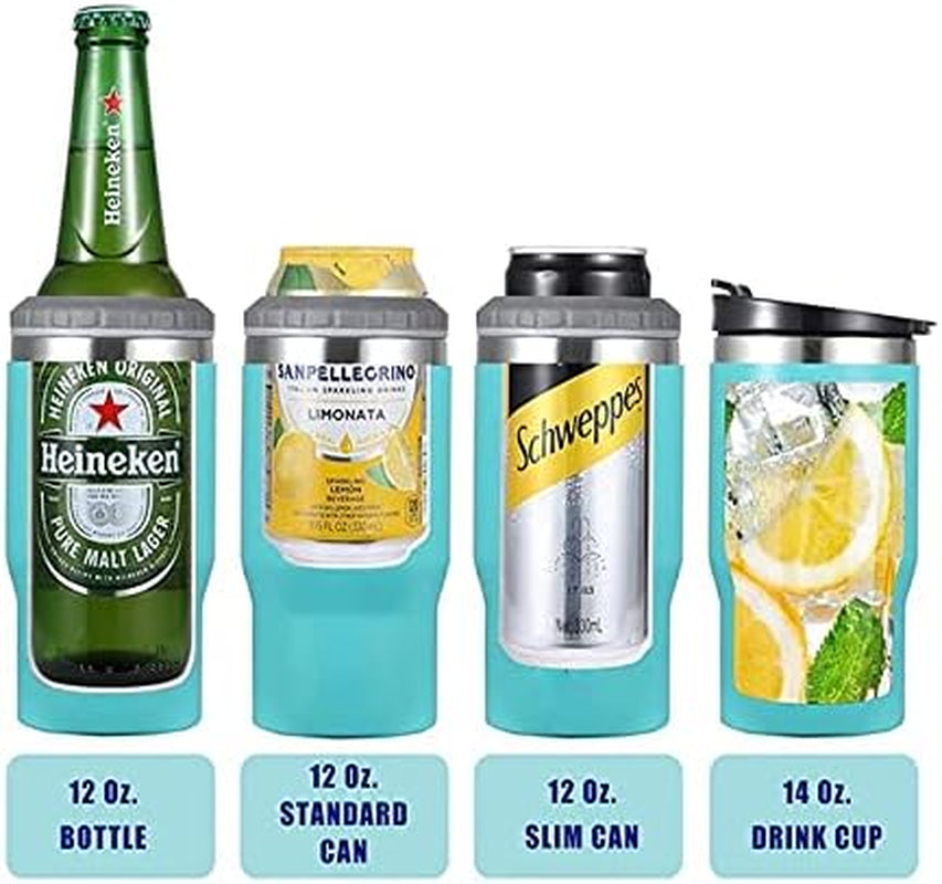 Skorter | 4 in 1 stainless steel can/bottle insulator, 14Oz two-way lid SUS insulated can cooler, beer bottle holder (Black)