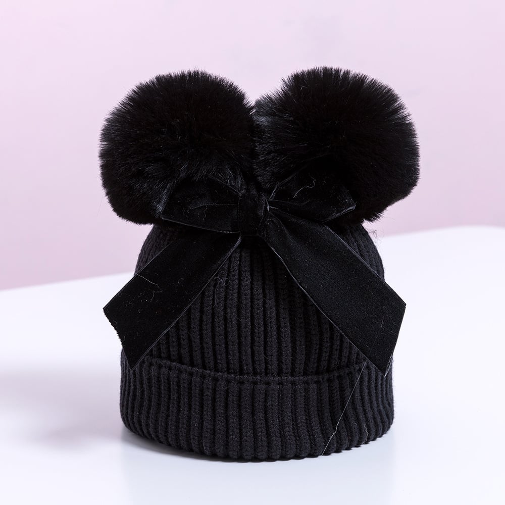 Skorter | Baby hat with double ball bow