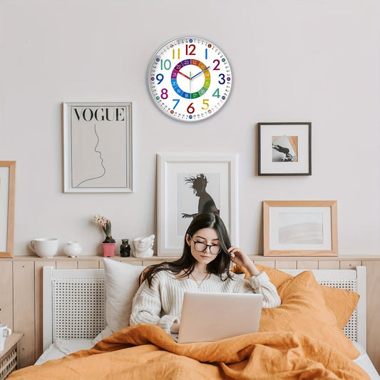 Skorter | Quiet Educational Wall Clock with Colorful Hands