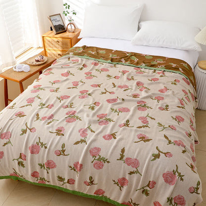 Skorter | Bamboo Fiber Rural Rose Summer Blanket