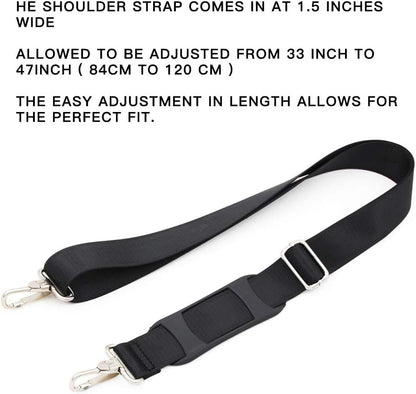 Skorter | 47 inch bag replacement shoulder strap | Padded & Adjustable - Perfect for travel bags, laptop bags, briefcases, camera bags, messenger bags, diaper bags & more (Black)