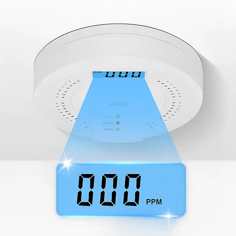 Skorter | Carbon Monoxide Detector | Reliable Alarm Sensor with LCD Display for Home Safety