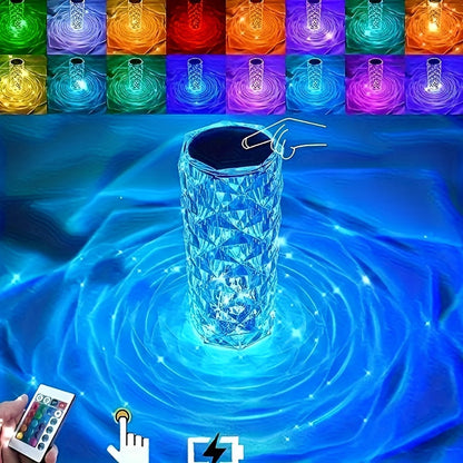 Skorter | CrystalBloom - Adjustable RGB Table Lamp with USB Rechargeable Lithium Battery and Flower Design
