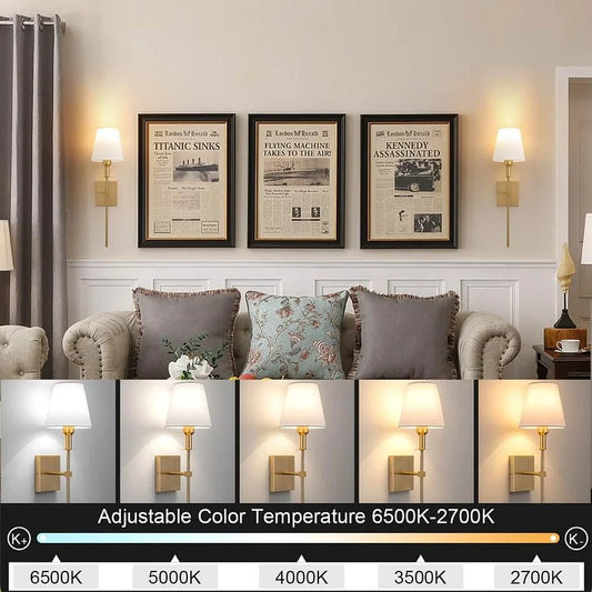 Skorter | Rechargeable Wireless Wall Light Set (2 Pack) - Battery-Powered Indoor & Outdoor Lighting for Home, Patio, and Garden