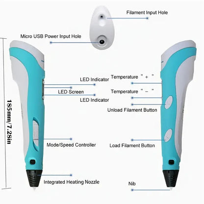 Skorter | 3D printer pen with screen - Includes 3D pen