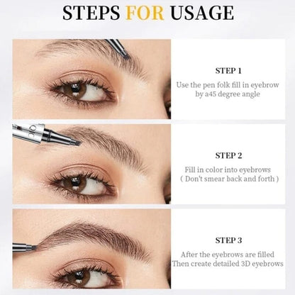 3D Waterproof Microblading Eyebrow Pen 4 Fork Tip Tattoo Pencil - SKØRTER