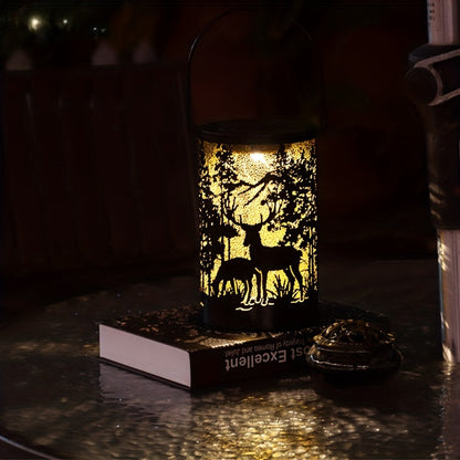 Skorter | LumiLicht - Solar Energy Iron Lantern with Deer and Forest Pattern