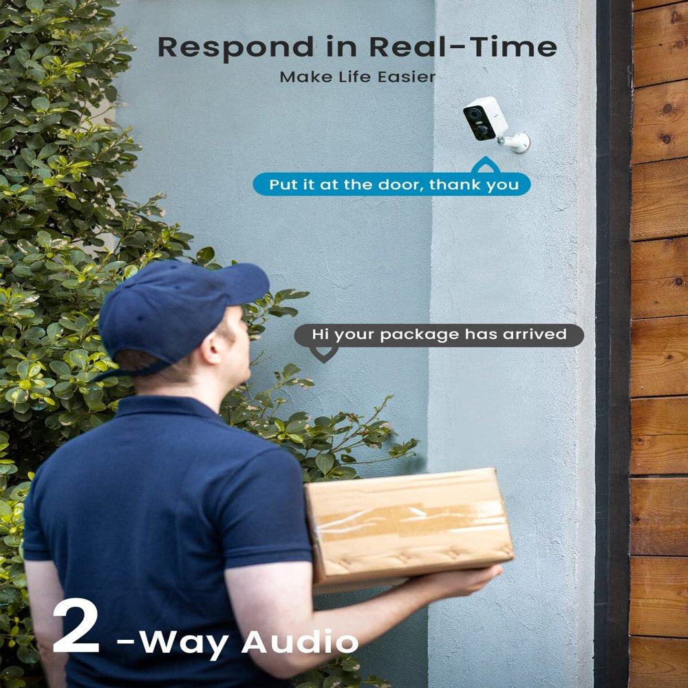Skørter | Solør Wireless Security Cameras Outdoor, Wifi, Iegeek 2K Color Night Vision, Spotlight & Siren Alarm, Outdoor Camera with AI Motion Detection