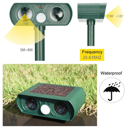 Skorter | Solar Power Ultrasonic Pest Repeller Infrared Sensor Waterproof Animal Repellent