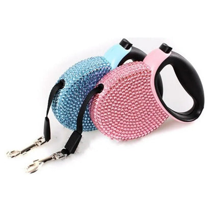 Skorter | CHIC CANIN LEASH – Sparkling dog leash with rhinestones & retractable for small dogs & cats