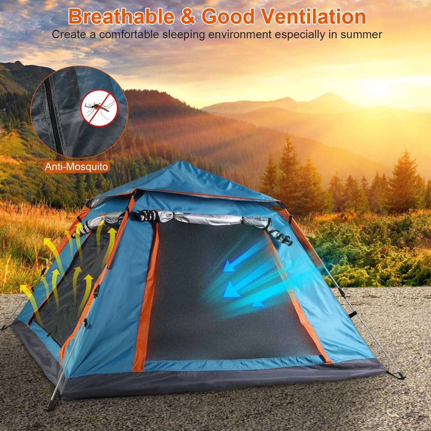 Skorter | 4-5 Person Camping Tent Outdoor Foldable Waterproof Tent