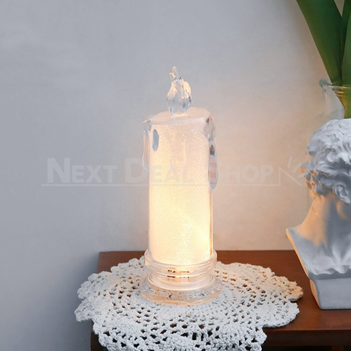 Skorter | 4 Pcs - Elegant LED Warm White Crystal Centerpiece Light