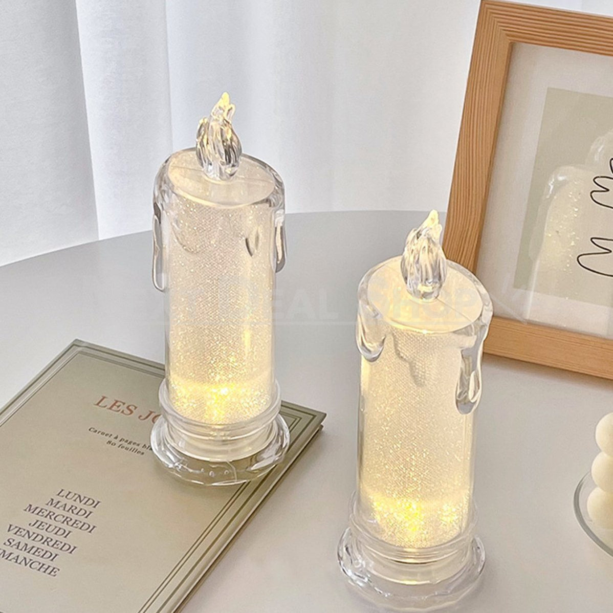 Skorter | 4 Pcs - Elegant LED Warm White Crystal Centerpiece Light