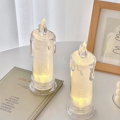 Skorter | 4 Pcs - Elegant LED Warm White Crystal Centerpiece Light