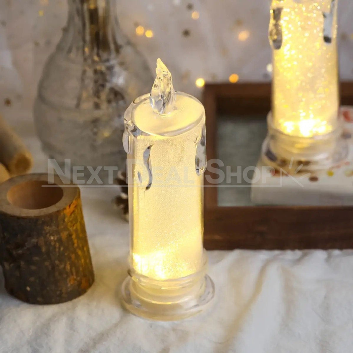 Skorter | 4 Pcs - Elegant LED Warm White Crystal Centerpiece Light