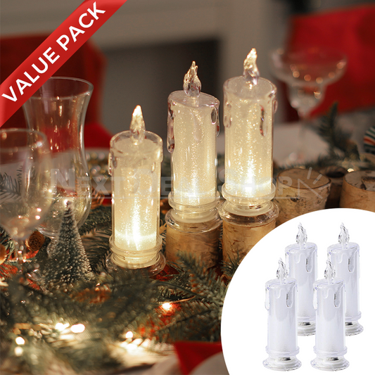 Skorter | 4 Pcs - Elegant LED Warm White Crystal Centerpiece Light