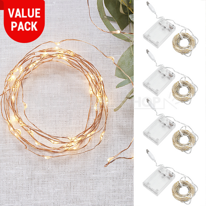 Skorter | 4 Pcs - Fantasy Copper Wire LED Light (Waterproof)