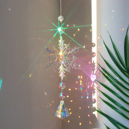 Skorter | 4 Pcs - Iridescent Snowflake Crystal Sun Catcher