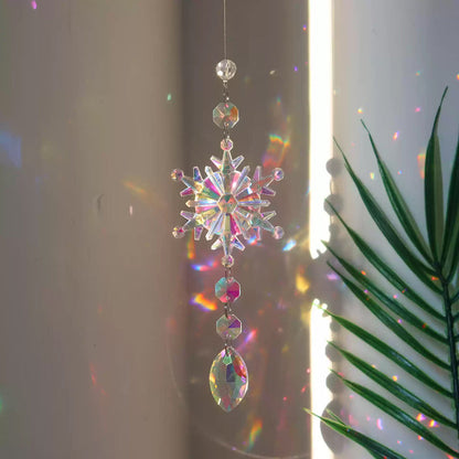 Skorter | 4 Pcs - Iridescent Snowflake Crystal Sun Catcher