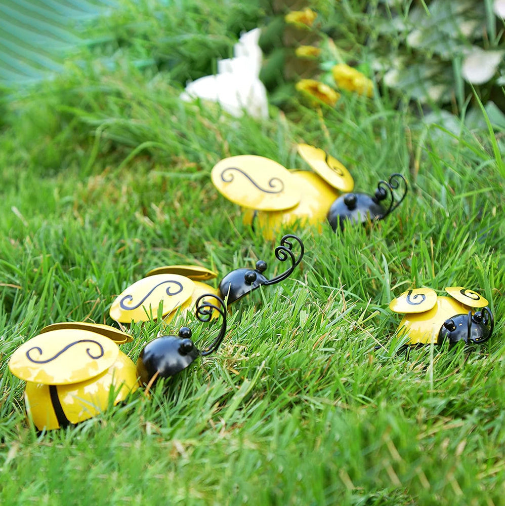 Skorter | 4 pcs Metal Bee Wall Art Decor