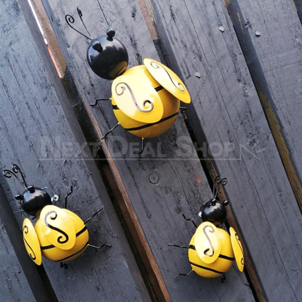Skorter | 4 Pcs Metal Bumblebee Wall Decor