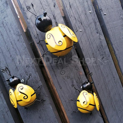 Skorter | 4 Pcs Metal Bumblebee Wall Decor